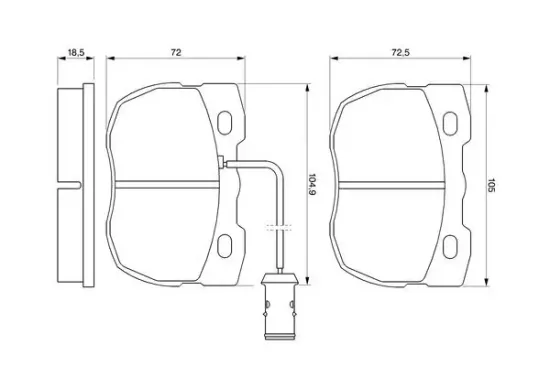 Bremsbelagsatz, Scheibenbremse BOSCH 0 986 424 287 Bild Bremsbelagsatz, Scheibenbremse BOSCH 0 986 424 287