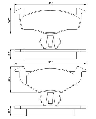 Bremsbelagsatz, Scheibenbremse BOSCH 0 986 424 347 Bild Bremsbelagsatz, Scheibenbremse BOSCH 0 986 424 347