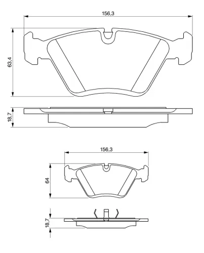 Bremsbelagsatz, Scheibenbremse Vorderachse BOSCH 0 986 424 351 Bild Bremsbelagsatz, Scheibenbremse Vorderachse BOSCH 0 986 424 351