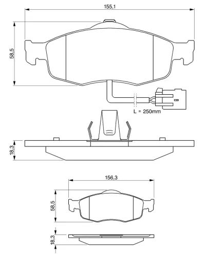 Bremsbelagsatz, Scheibenbremse BOSCH 0 986 424 359 Bild Bremsbelagsatz, Scheibenbremse BOSCH 0 986 424 359