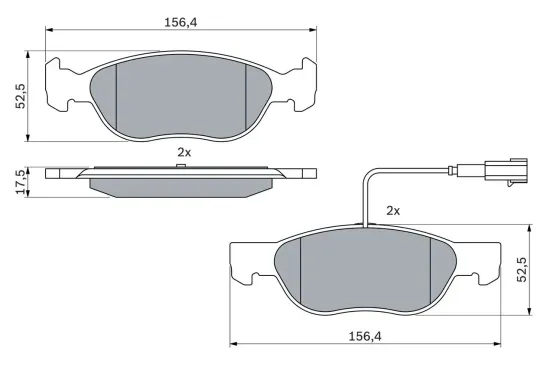 Bremsbelagsatz, Scheibenbremse BOSCH 0 986 424 362 Bild Bremsbelagsatz, Scheibenbremse BOSCH 0 986 424 362