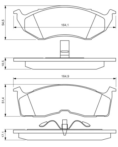 Bremsbelagsatz, Scheibenbremse BOSCH 0 986 424 363 Bild Bremsbelagsatz, Scheibenbremse BOSCH 0 986 424 363
