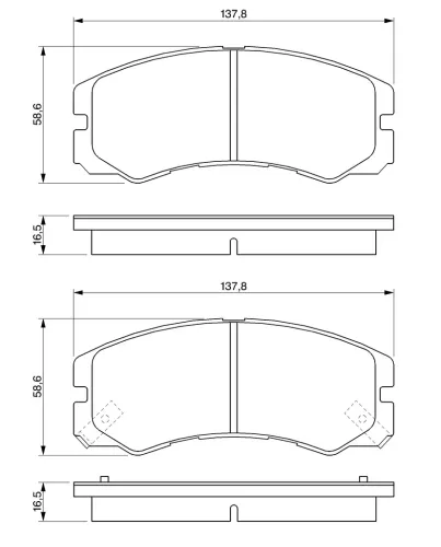 Bremsbelagsatz, Scheibenbremse Vorderachse BOSCH 0 986 424 366 Bild Bremsbelagsatz, Scheibenbremse Vorderachse BOSCH 0 986 424 366