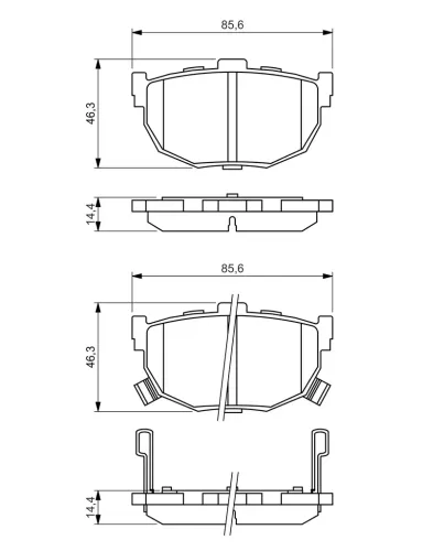 Bremsbelagsatz, Scheibenbremse BOSCH 0 986 424 418 Bild Bremsbelagsatz, Scheibenbremse BOSCH 0 986 424 418