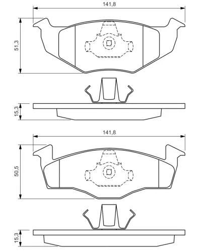 Bremsbelagsatz, Scheibenbremse BOSCH 0 986 424 449 Bild Bremsbelagsatz, Scheibenbremse BOSCH 0 986 424 449