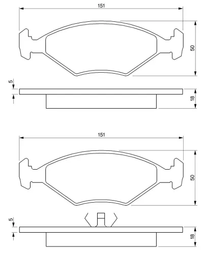 Bremsbelagsatz, Scheibenbremse Vorderachse BOSCH 0 986 424 458 Bild Bremsbelagsatz, Scheibenbremse Vorderachse BOSCH 0 986 424 458