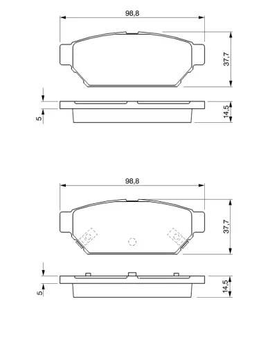 Bremsbelagsatz, Scheibenbremse Hinterachse BOSCH 0 986 424 464 Bild Bremsbelagsatz, Scheibenbremse Hinterachse BOSCH 0 986 424 464