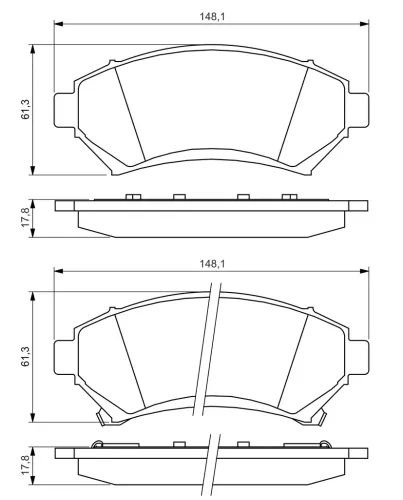 Bremsbelagsatz, Scheibenbremse Vorderachse BOSCH 0 986 424 466 Bild Bremsbelagsatz, Scheibenbremse Vorderachse BOSCH 0 986 424 466