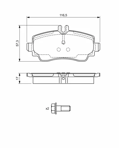 Bremsbelagsatz, Scheibenbremse Vorderachse BOSCH 0 986 424 470 Bild Bremsbelagsatz, Scheibenbremse Vorderachse BOSCH 0 986 424 470