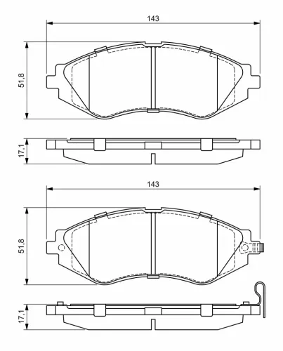 Bremsbelagsatz, Scheibenbremse Vorderachse BOSCH 0 986 424 474 Bild Bremsbelagsatz, Scheibenbremse Vorderachse BOSCH 0 986 424 474