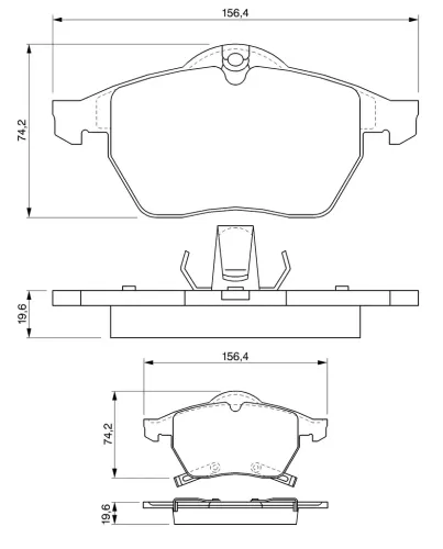 Bremsbelagsatz, Scheibenbremse BOSCH 0 986 424 488 Bild Bremsbelagsatz, Scheibenbremse BOSCH 0 986 424 488