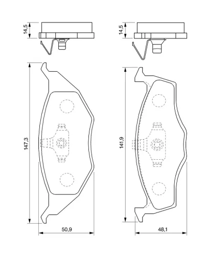 Bremsbelagsatz, Scheibenbremse Vorderachse BOSCH 0 986 424 502 Bild Bremsbelagsatz, Scheibenbremse Vorderachse BOSCH 0 986 424 502