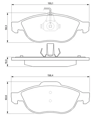 Bremsbelagsatz, Scheibenbremse Vorderachse BOSCH 0 986 424 507 Bild Bremsbelagsatz, Scheibenbremse Vorderachse BOSCH 0 986 424 507
