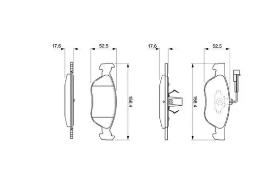 Bremsbelagsatz, Scheibenbremse BOSCH 0 986 424 510 Bild Bremsbelagsatz, Scheibenbremse BOSCH 0 986 424 510