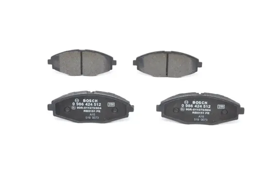 Bremsbelagsatz, Scheibenbremse BOSCH 0 986 424 512 Bild Bremsbelagsatz, Scheibenbremse BOSCH 0 986 424 512