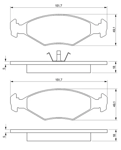 Bremsbelagsatz, Scheibenbremse Vorderachse BOSCH 0 986 424 514 Bild Bremsbelagsatz, Scheibenbremse Vorderachse BOSCH 0 986 424 514
