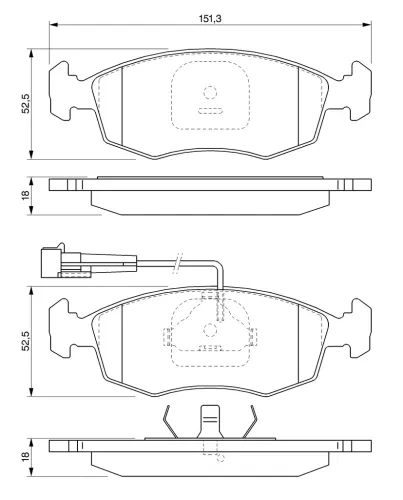 Bremsbelagsatz, Scheibenbremse BOSCH 0 986 424 515 Bild Bremsbelagsatz, Scheibenbremse BOSCH 0 986 424 515
