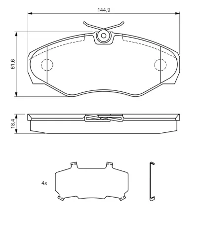 Bremsbelagsatz, Scheibenbremse BOSCH 0 986 424 531 Bild Bremsbelagsatz, Scheibenbremse BOSCH 0 986 424 531