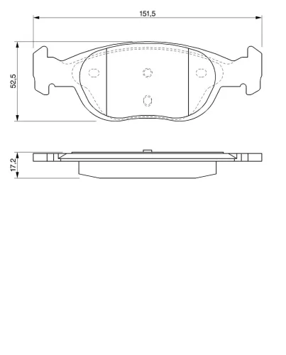 Bremsbelagsatz, Scheibenbremse Vorderachse BOSCH 0 986 424 544 Bild Bremsbelagsatz, Scheibenbremse Vorderachse BOSCH 0 986 424 544