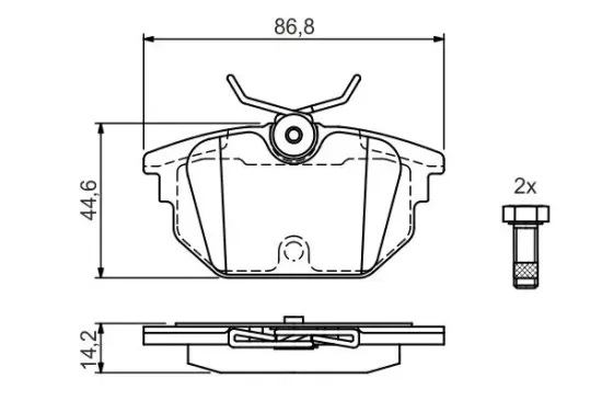 Bremsbelagsatz, Scheibenbremse BOSCH 0 986 424 545 Bild Bremsbelagsatz, Scheibenbremse BOSCH 0 986 424 545