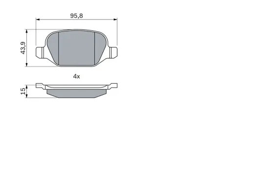 Bremsbelagsatz, Scheibenbremse BOSCH 0 986 424 553 Bild Bremsbelagsatz, Scheibenbremse BOSCH 0 986 424 553