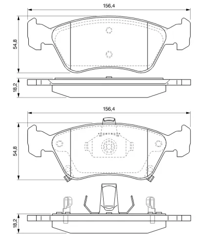Bremsbelagsatz, Scheibenbremse Vorderachse BOSCH 0 986 424 560 Bild Bremsbelagsatz, Scheibenbremse Vorderachse BOSCH 0 986 424 560