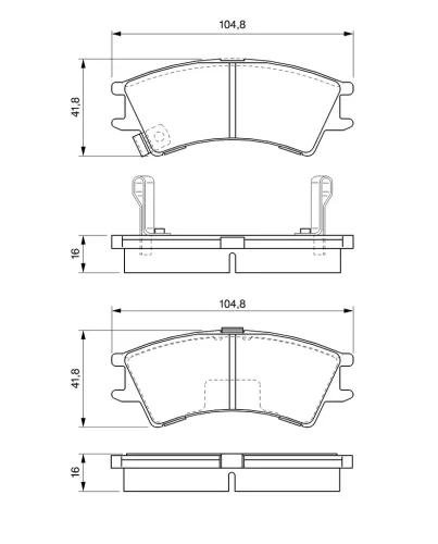 Bremsbelagsatz, Scheibenbremse Vorderachse BOSCH 0 986 424 575 Bild Bremsbelagsatz, Scheibenbremse Vorderachse BOSCH 0 986 424 575