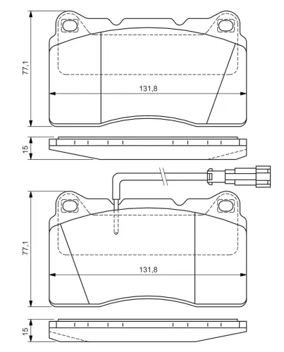 Bremsbelagsatz, Scheibenbremse BOSCH 0 986 424 577 Bild Bremsbelagsatz, Scheibenbremse BOSCH 0 986 424 577