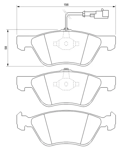 Bremsbelagsatz, Scheibenbremse Vorderachse BOSCH 0 986 424 578 Bild Bremsbelagsatz, Scheibenbremse Vorderachse BOSCH 0 986 424 578