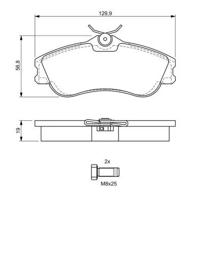Bremsbelagsatz, Scheibenbremse BOSCH 0 986 424 583 Bild Bremsbelagsatz, Scheibenbremse BOSCH 0 986 424 583