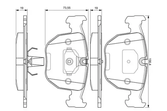 Bremsbelagsatz, Scheibenbremse Vorderachse BOSCH 0 986 424 584 Bild Bremsbelagsatz, Scheibenbremse Vorderachse BOSCH 0 986 424 584