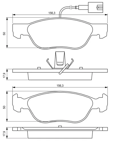 Bremsbelagsatz, Scheibenbremse BOSCH 0 986 424 593 Bild Bremsbelagsatz, Scheibenbremse BOSCH 0 986 424 593