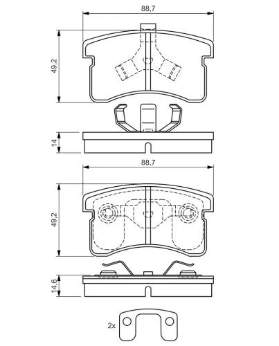 Bremsbelagsatz, Scheibenbremse Vorderachse BOSCH 0 986 424 642 Bild Bremsbelagsatz, Scheibenbremse Vorderachse BOSCH 0 986 424 642