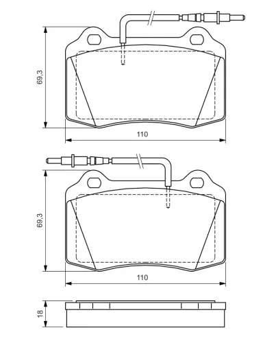 Bremsbelagsatz, Scheibenbremse Vorderachse BOSCH 0 986 424 658 Bild Bremsbelagsatz, Scheibenbremse Vorderachse BOSCH 0 986 424 658