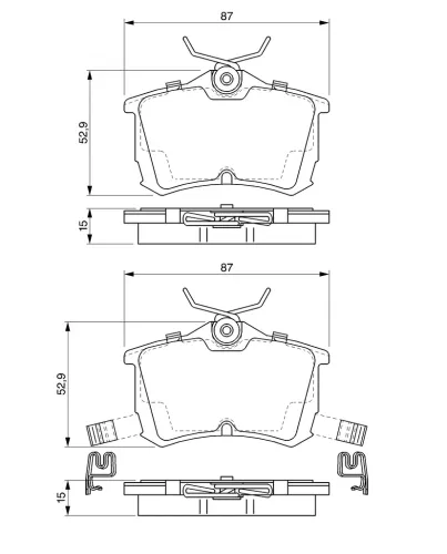 Bremsbelagsatz, Scheibenbremse Hinterachse BOSCH 0 986 424 661 Bild Bremsbelagsatz, Scheibenbremse Hinterachse BOSCH 0 986 424 661