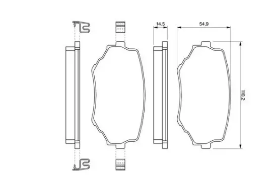 Bremsbelagsatz, Scheibenbremse Vorderachse BOSCH 0 986 424 669 Bild Bremsbelagsatz, Scheibenbremse Vorderachse BOSCH 0 986 424 669