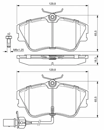 Bremsbelagsatz, Scheibenbremse BOSCH 0 986 424 672 Bild Bremsbelagsatz, Scheibenbremse BOSCH 0 986 424 672