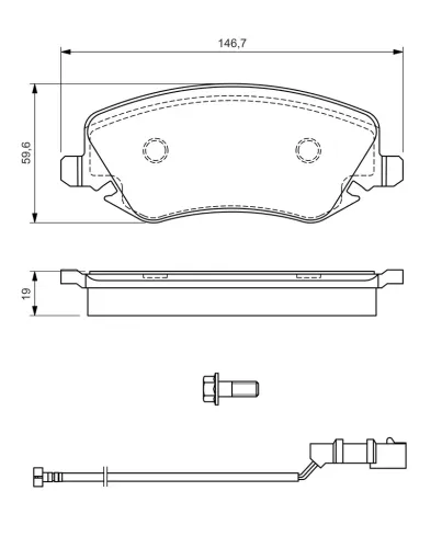 Bremsbelagsatz, Scheibenbremse Vorderachse BOSCH 0 986 424 679 Bild Bremsbelagsatz, Scheibenbremse Vorderachse BOSCH 0 986 424 679