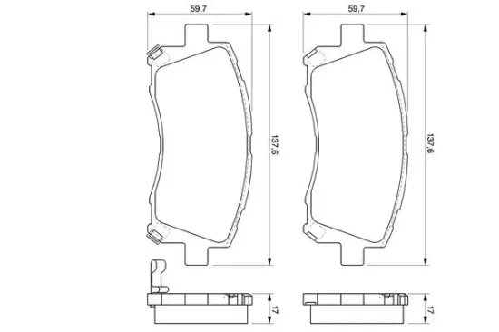 Bremsbelagsatz, Scheibenbremse Vorderachse BOSCH 0 986 424 700 Bild Bremsbelagsatz, Scheibenbremse Vorderachse BOSCH 0 986 424 700