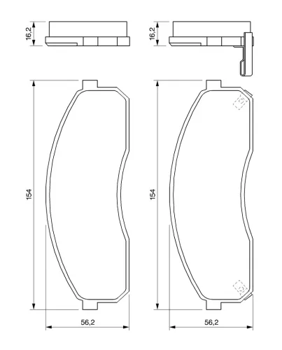Bremsbelagsatz, Scheibenbremse Vorderachse BOSCH 0 986 424 714 Bild Bremsbelagsatz, Scheibenbremse Vorderachse BOSCH 0 986 424 714