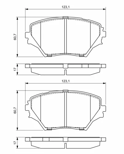 Bremsbelagsatz, Scheibenbremse Vorderachse BOSCH 0 986 424 719 Bild Bremsbelagsatz, Scheibenbremse Vorderachse BOSCH 0 986 424 719