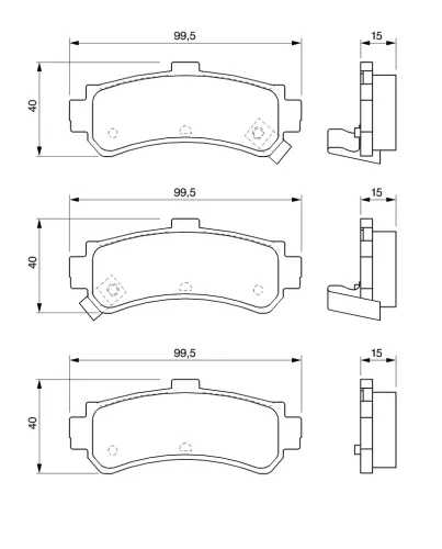 Bremsbelagsatz, Scheibenbremse Hinterachse BOSCH 0 986 424 734 Bild Bremsbelagsatz, Scheibenbremse Hinterachse BOSCH 0 986 424 734