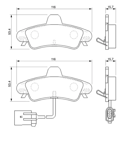 Bremsbelagsatz, Scheibenbremse Hinterachse BOSCH 0 986 424 745 Bild Bremsbelagsatz, Scheibenbremse Hinterachse BOSCH 0 986 424 745