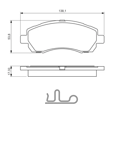 Bremsbelagsatz, Scheibenbremse Vorderachse BOSCH 0 986 424 770 Bild Bremsbelagsatz, Scheibenbremse Vorderachse BOSCH 0 986 424 770