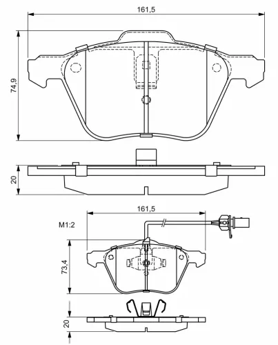Bremsbelagsatz, Scheibenbremse BOSCH 0 986 424 777 Bild Bremsbelagsatz, Scheibenbremse BOSCH 0 986 424 777