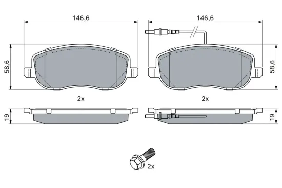 Bremsbelagsatz, Scheibenbremse Vorderachse BOSCH 0 986 424 789 Bild Bremsbelagsatz, Scheibenbremse Vorderachse BOSCH 0 986 424 789