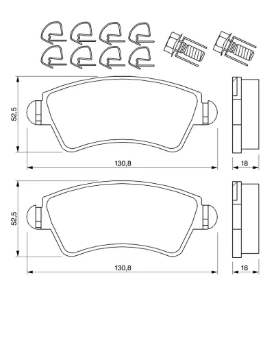 Bremsbelagsatz, Scheibenbremse BOSCH 0 986 424 801 Bild Bremsbelagsatz, Scheibenbremse BOSCH 0 986 424 801