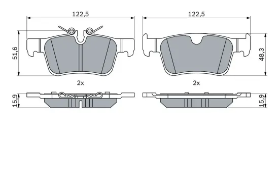 Bremsbelagsatz, Scheibenbremse BOSCH 0 986 424 802 Bild Bremsbelagsatz, Scheibenbremse BOSCH 0 986 424 802