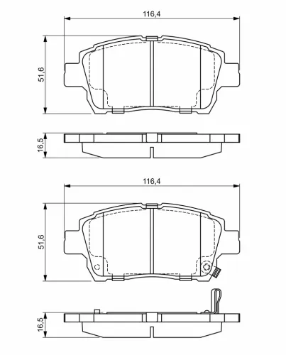 Bremsbelagsatz, Scheibenbremse Vorderachse BOSCH 0 986 424 803 Bild Bremsbelagsatz, Scheibenbremse Vorderachse BOSCH 0 986 424 803