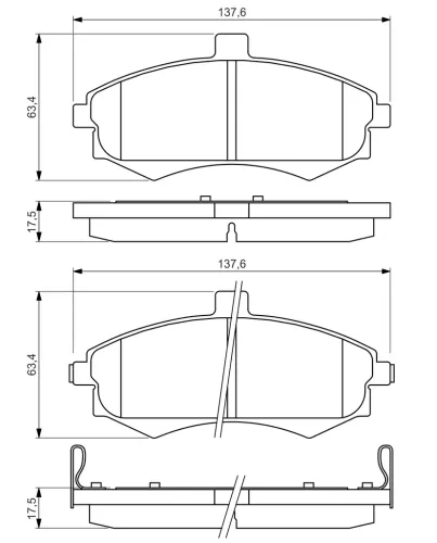 Bremsbelagsatz, Scheibenbremse BOSCH 0 986 424 810 Bild Bremsbelagsatz, Scheibenbremse BOSCH 0 986 424 810
